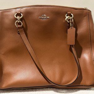COACH CHRISTIE CARRYALL IN CROSSGRAIN LEATHER - F36606 IM Saddle